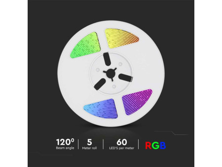 SKU 23046 VT-2835-60 V-TAC Kit Strip LED SMD2835 con Pannello Solare 1.2W/m RGB IP67