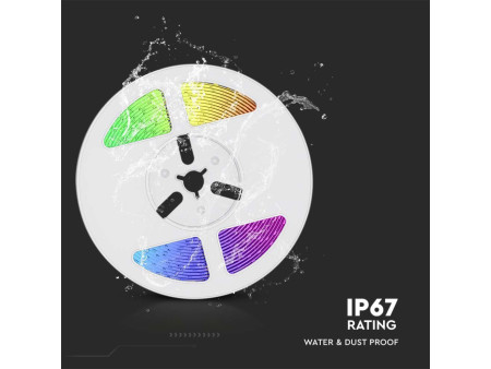 SKU 23046 VT-2835-60 V-TAC Kit Strip LED SMD2835 con Pannello Solare 1.2W/m RGB IP67