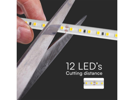 SKU 23729 VT-2835-121-10M V-TAC Strip LED 220V SMD2835 10.5W/m 10m 120 LED/m con Spina 6500K IP65 10mm