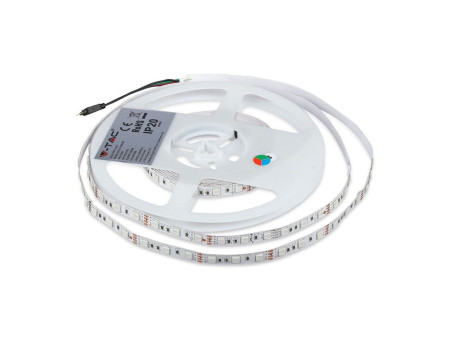 SKU 2544 VT-5050 V-TAC Kit Strip LED SMD5050 10W/m 60 LED/m RGB IP20 Dimmerabile