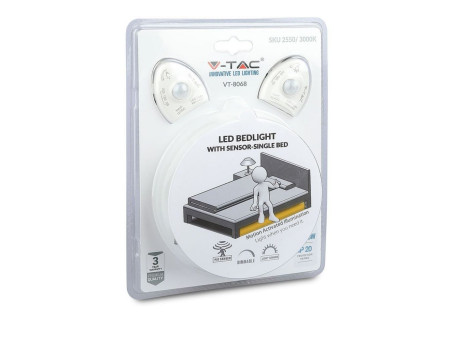 SKU 2550 VT-8068 V-TAC Kit Strip LED Luce Scendiletto Doppio 2*1,2m Strip 30 LED/m 2,8W 12V 3000K Dimmerabile