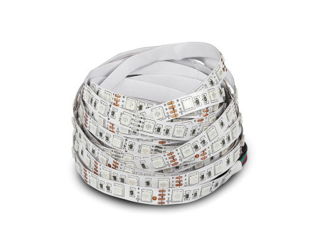 SKU 2558 VT-5050 60 IP20-RGB V-TAC Kit Strip LED SMD5050 5W/m Bobina 5m 60 LED/m Telecomando Alimentatore RGB Dimmerabile IP20