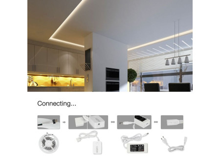 SKU 2584 VT-5050 60 V-TAC Kit per Strip LED SMD5050 10W/m 60 LED/m RGB e Bianco 12V con Controllo Wifi per Google Home e Alexa