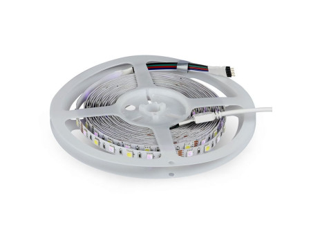 SKU 2584 VT-5050 60 V-TAC Kit per Strip LED SMD5050 10W/m 60 LED/m RGB e Bianco 12V con Controllo Wifi per Google Home e Alexa