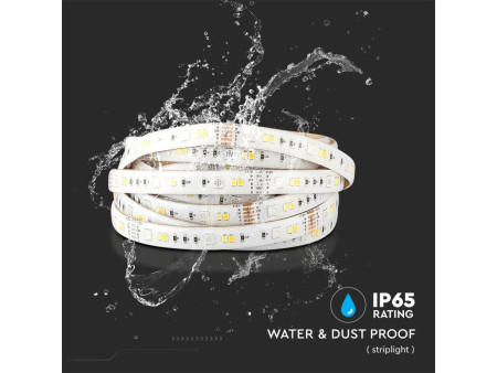 SKU 2628 VT-5050-54-EU V-TAC Kit Strip LED SMD5050 4W/m 54LED/m RGB e 3in1 5 metri 12V Wifi Google Home e Alexa Dimmerabile IP65