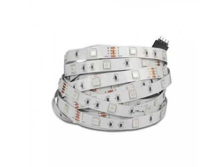 SKU 2630 VT-5050-300 V-TAC Kit Strip LED SMD5050 4,8W/m 30 LED/m RGB 2x5metri con Telecomando e Alimentatore