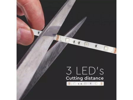 SKU 2630 VT-5050-300 V-TAC Kit Strip LED SMD5050 4,8W/m 30 LED/m RGB 2x5metri con Telecomando e Alimentatore