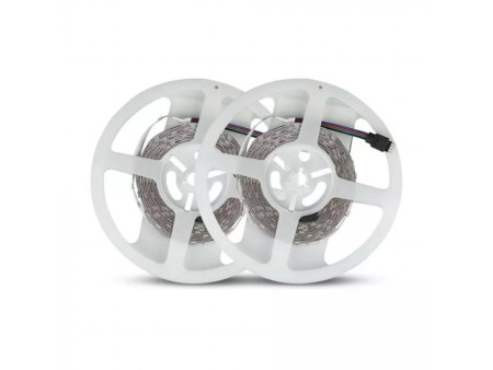 SKU 2630 VT-5050-300 V-TAC Kit Strip LED SMD5050 4,8W/m 30 LED/m RGB 2x5metri con Telecomando e Alimentatore