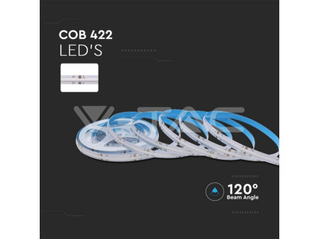 SKU 2972 VT-COB-422 V-TAC Kit Strip LED COB-422 13W RGB 5m con Telecomando e Alimentatore 10mm IP20
