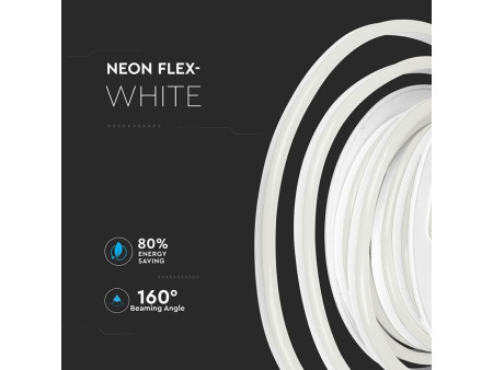 SKU 2513 VT-555WW V-TAC Strip LED Neon Flex 8W/m 120 LED/m Bobina 10m 24V 3000K IP65