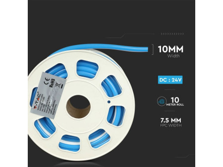 SKU 2515 VT-555B V-TAC Strip LED Neon Flex 8W/m 120 LED/m Bobina 10m 24V Blu IP65