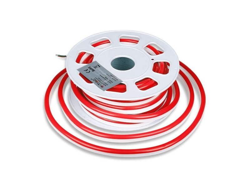 SKU 2516 VT-555R V-TAC Strip LED Neon Flex 8W/m 120 LED/m Bobina 10m 24V Rosso IP65