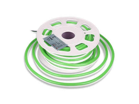SKU 2517 VT-555G V-TAC Strip LED Neon Flex 8W/m 120 LED/m Bobina 10m 24V Verde IP65
