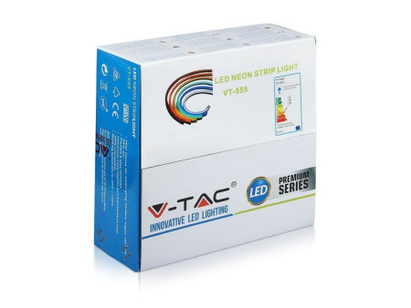 SKU 2517 VT-555G V-TAC Strip LED Neon Flex 8W/m 120 LED/m Bobina 10m 24V Verde IP65