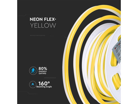 SKU 2518 VT-555Y V-TAC Strip LED Neon Flex 8W/m 120 LED/m Bobina 10m 24V Giallo IP65