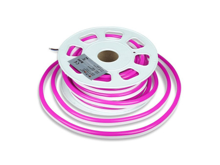 SKU 2529 VT-555 V-TAC Strip LED Neon Flex 8W/m 120 LED/m Bobina 10m 24V Rosa IP65