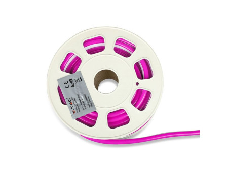 SKU 2529 VT-555 V-TAC Strip LED Neon Flex 8W/m 120 LED/m Bobina 10m 24V Rosa IP65
