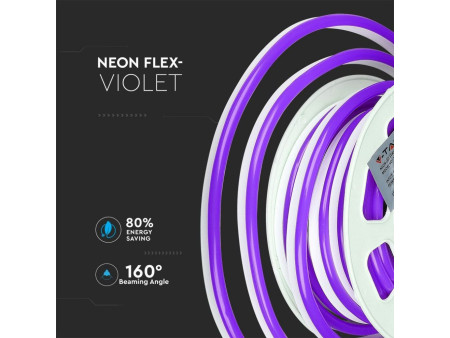 SKU 2531 VT-555 V-TAC Strip LED Neon Flex 8W/m 120 LED/m Bobina 10m 24V Violetto IP65