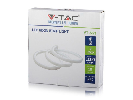 SKU 2569 VT-559 V-TAC Strip LED Neon Flex 13W/m 120 LED/m Bobina 10m 24V 4000K IP65