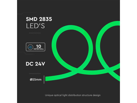 SKU 6871 VT-551 V-TAC Strip LED Neon Flex 12W/m Bobina 10m 24V Verde