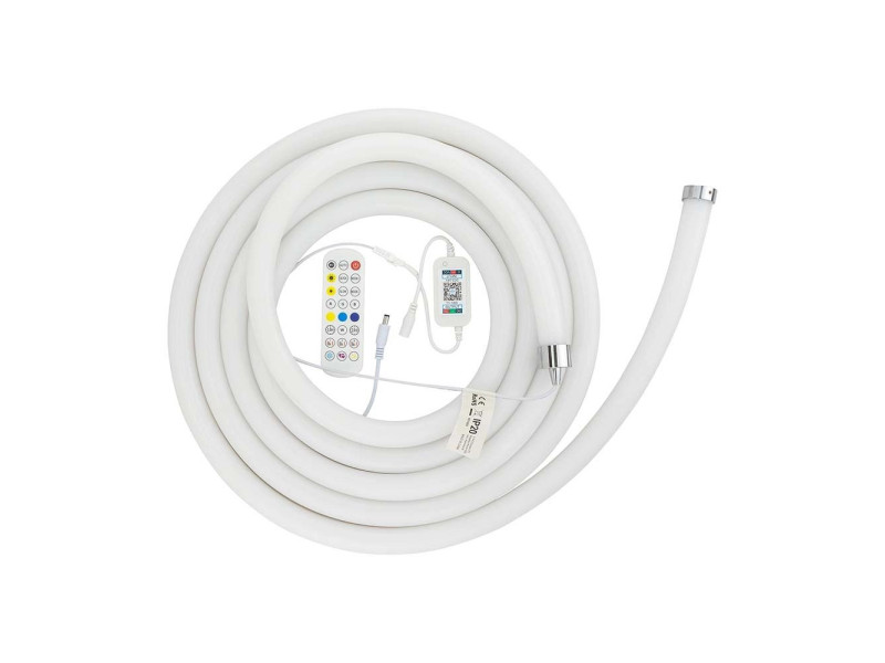 SKU 6876 VT-561 V-TAC Kit Strip LED Neon Flex Magic 24W/m 192 LED/m Bobina 5m 24V RGB con Telecomando