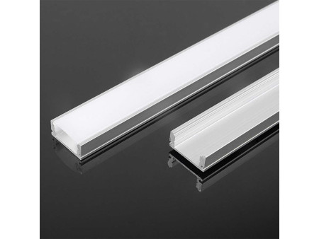 SKU 10321 VT-8157 V-TAC Profilo Lineare per Strip LED fino a 15.7mm, Alluminio Silver Copertura Opaca 2000x17.6x6.9mm