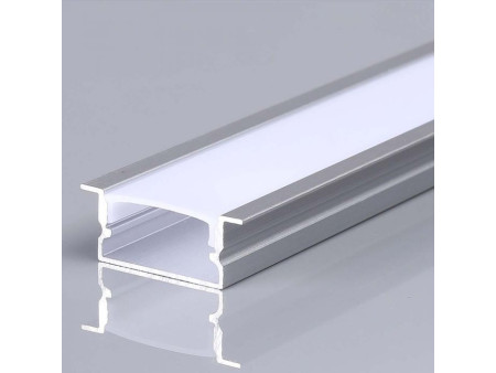 SKU 23175 VT-8203 V-TAC Profilo Lineare Incasso per Strip LED fino a 18.5mm, Alluminio Silver Copertura Opaca 2000x10x26mm