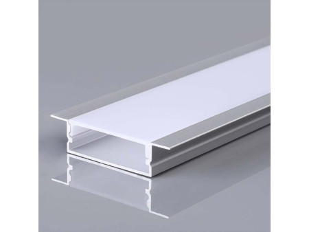 SKU 23177 VT-8205 V-TAC Profilo Lineare Incasso per Strip LED fino a 27mm, Alluminio Silver Copertura Opaca 2000x10x41mm