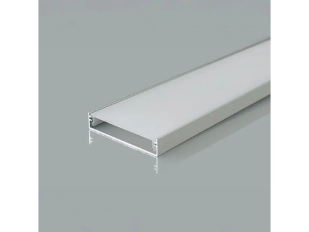 SKU 24102 VT-71003 V-TAC Profilo Lineare Strip LED fino 48.2mm, Alluminio Silver Copertura Opaca 2000x49.8x9.8mm