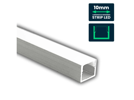 SKU 24298 VT-81131 V-TAC Profilo Lineare Strip LED fino a 10mm, Alluminio Silver Copertura Opaca 2000x12x10mm