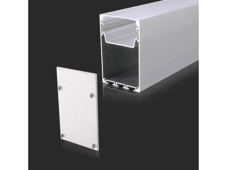 SKU 2872 VT-8127 V-TAC Profilo Lineare Kit Sospensione Strip LED fino a 34mm, Alluminio Bianco Copertura Opaca 2000x75x50mm