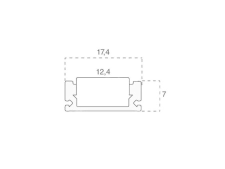 SKU 2873 VT-8113 V-TAC Profilo Lineare per Strip LED fino a 12.4mm, Alluminio Nero con Copertura Nera Opaca 2000x17.4x7mm
