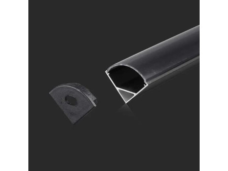 SKU 2874 VT-8109 V-TAC Profilo Angolare Strip LED fino a 10.5mm, Alluminio Nero Copertura Nera Opaca 2000x15.8x15.8mm