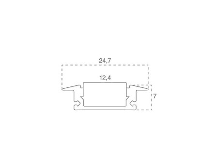SKU 2875 VT-8106 V-TAC Profilo Lineare da Incasso per Strip LED fino a 12.4mm, Alluminio Nero Copertura Nera Opaca 2000x24.7x7mm