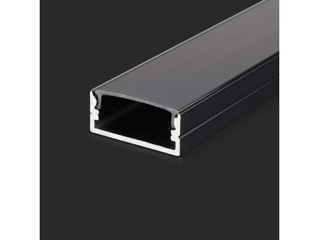 SKU 2876 VT-8108 V-TAC Profilo Lineare per Strip LED fino a 21.5mm, Alluminio Nero con Copertura Nera Opaca 2000x23.5x9.8mm