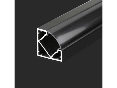 SKU 2877 VT-8114 V-TAC Profilo Angolare per Strip LED fino a 12.1mm, Alluminio Nero con Copertura Nera Opaca 2000x19x19mm