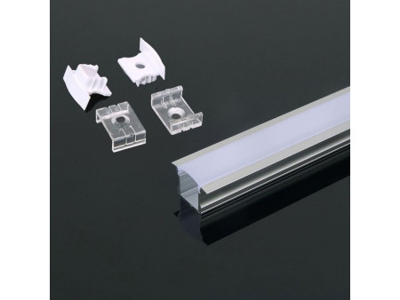 SKU 3351 VT-8107 V-TAC Profilo Lineare da Incasso per Strip LED fino a 12mm, Alluminio Silver Copertura Opaca 2000x24x14.2mm