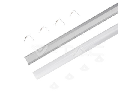 SKU 3353 VT-8109 V-TAC Profilo Angolare Strip LED fino a 10.5mm, Alluminio Silver Copertura Opaca 2000x15.8x15.8mm