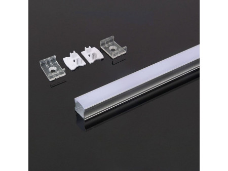 SKU 3354 VT-8110  V-TAC Profilo Lineare Strip LED fino 12.5mm, Alluminio Silver Copertura Opaca 2000x17.2x14.4mm