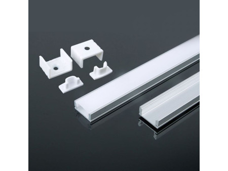 SKU 3355 VT-8113 V-TAC Profilo Lineare Strip LED fino 12.4mm, Alluminio Silver Copertura Opaca 2000x17.4x7mm