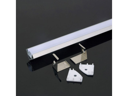 SKU 3356 VT-8114 V-TAC Profilo Angolare Strip LED fino a 12.1mm, Alluminio Silver Copertura Opaca 2000x19x19mm
