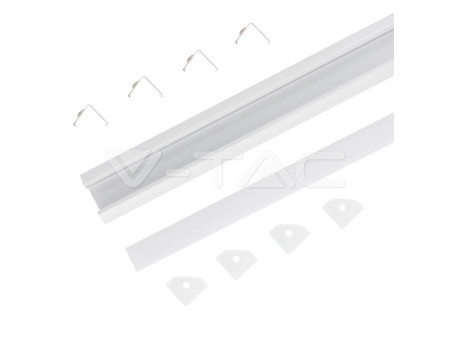 SKU 3356 VT-8114 V-TAC Profilo Angolare Strip LED fino a 12.1mm, Alluminio Silver Copertura Opaca 2000x19x19mm