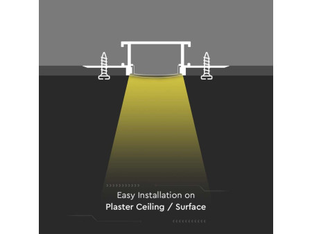 SKU 3359 VT-8101 V-TAC Profilo Lineare Incasso Cartongesso Strip LED 20.7mm, Alluminio Silver Copertura Opaca 2000x61.5x14mm