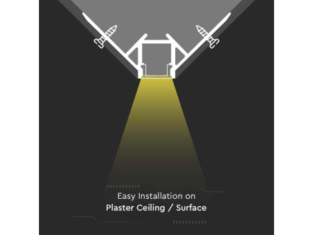 SKU 3361 VT-8103 V-TAC Profilo Angolare Esterno Incasso Cartongesso Strip LED fino 9.5mm, Alluminio Copertura Opaca 2000x50.1mm