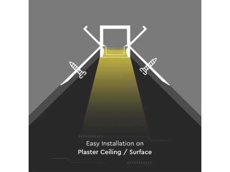 SKU 3362 VT-8104 V-TAC Profilo Angolare Interno Incasso Cartongesso Strip LED 9.5mm, Alluminio Copertura Opaca 2000x45.4mm