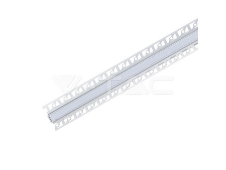 SKU 3362 VT-8104 V-TAC Profilo Angolare Interno Incasso Cartongesso Strip LED 9.5mm, Alluminio Copertura Opaca 2000x45.4mm