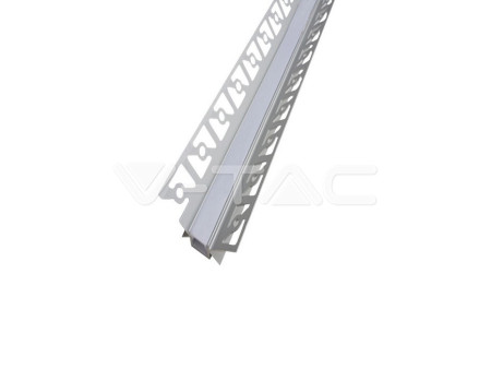 SKU 3362 VT-8104 V-TAC Profilo Angolare Interno Incasso Cartongesso Strip LED 9.5mm, Alluminio Copertura Opaca 2000x45.4mm