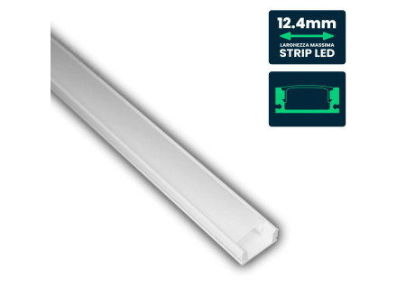 SKU 3365 VT-8113-W V-TAC Profilo Lineare Strip LED fino a 12.4mm, Alluminio Bianco Copertura Opaca 2000x17.4x7mm