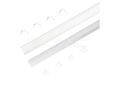 SKU 3369 VT-8109-W V-TAC Profilo Angolare Strip LED fino a 10.5mm, Alluminio Bianco Copertura Opaca 2000x15.8x15.8mm