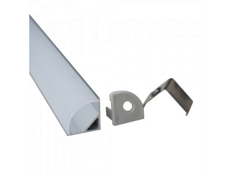 SKU 99572 VT-7109-2Pc V-TAC Profilo in Alluminio per Strip LED Copertura Bianca Larghezza Interna:10,3mm Lunghezza:2m Angolare